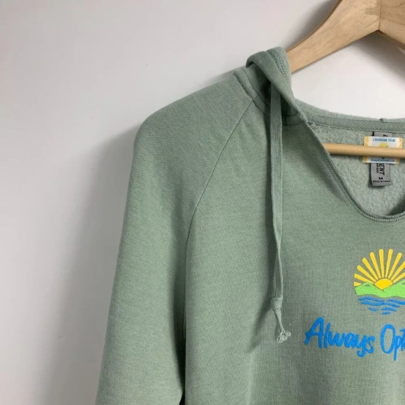 Always Optimistic Men's Mountain Sunrise Curved Hem‎ Long Sleeve Hoodie Size M - Picture 3 of 14